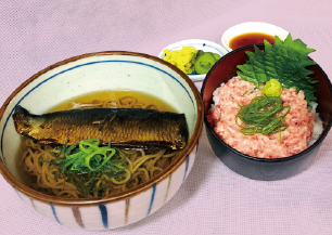 にしんそばとミニネギトロ丼